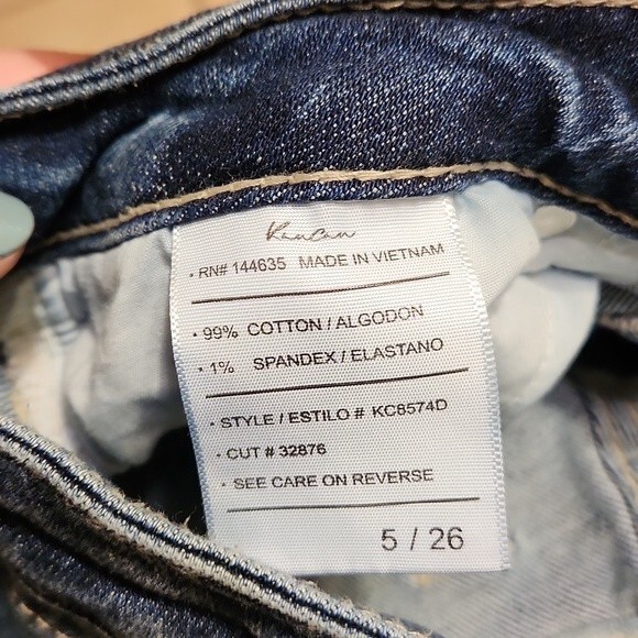 KanCan Women's Mid Rise Ankle Skinny Jeans Distressed Hems Size 26 (US 2) - Picture 7 of 7